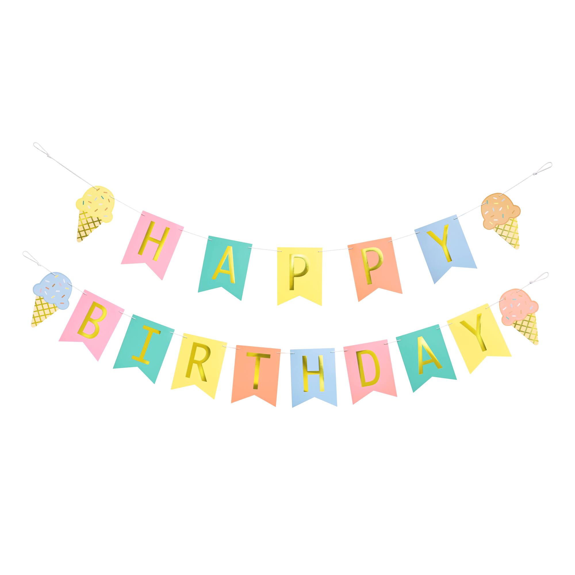 12 Pack: 5ft. Ice Cream Happy Birthday Banner Set by Celebrate It™